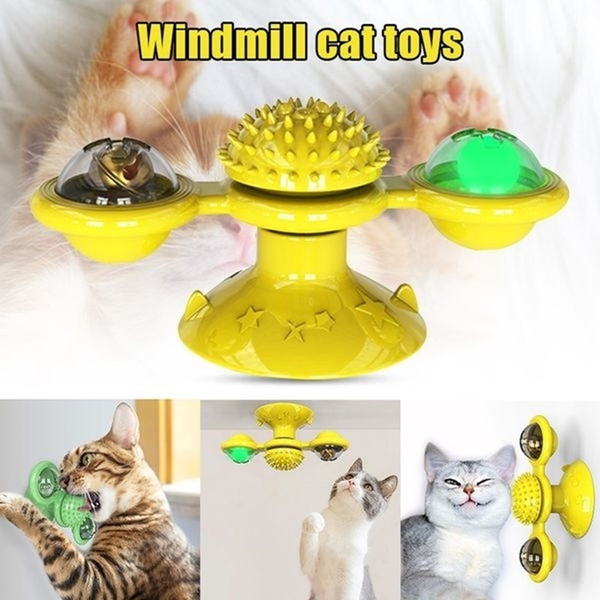 Pet Cats Toys Whirling Puzzle Training Turntable Supplies Windmill Ball ...