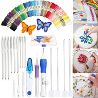 1pc Embroidery Kits for Beginners with Pattern Creative Dandelion Hand  Embroidery Cross Stitch Needlepoint Crafts with 1 Color Pattern Cloth ,  Color Threads 2 Needles