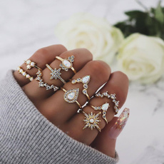 Vintage, crystal ring, Jewelry, starfish