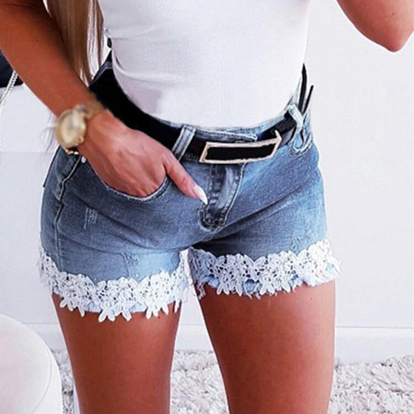 SELONE Stretch Jean Shorts Womens High Waisted With Pockets Shorts Denim  Ripped Casual Summer Stretchy Solid Solid Jeans Cowboy Pants Female Hole  Bottom for Picnics Concerts Beach Light Blue XXL - Walmart.com