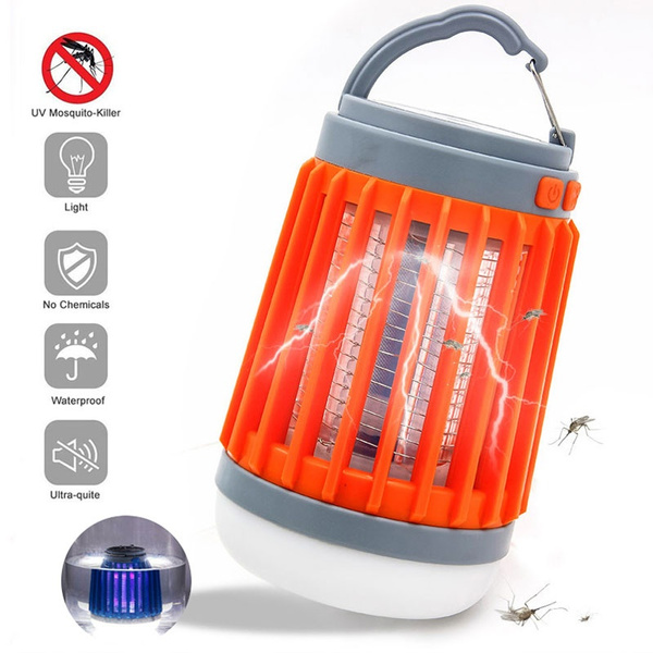 Electric Bug Mosquito Killer Solar LED Outdoor Camping Tent Lantern Zapper Lamp 