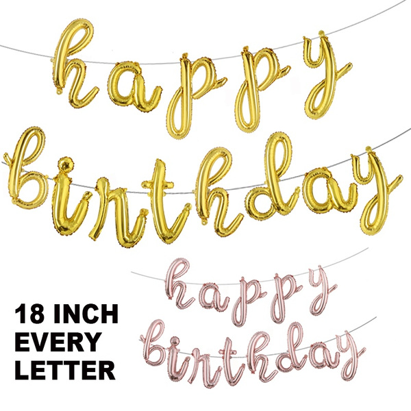 18inch Handwriting lower case Letters Alphabet Happy Birthday Foil ...