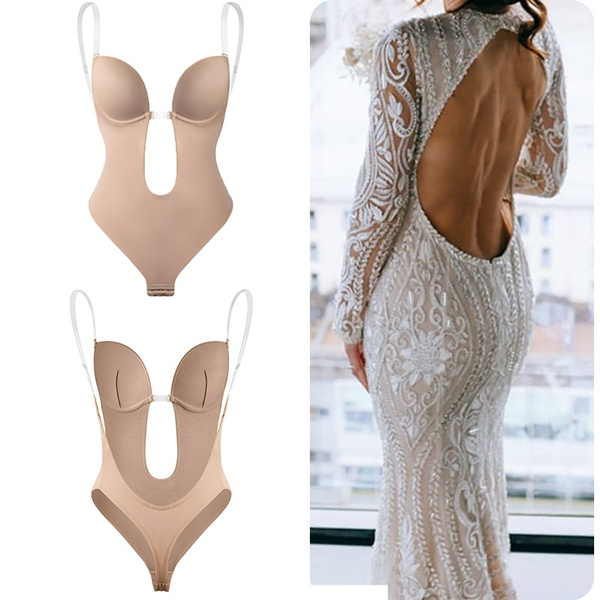 Backless bodysuits, underwear and bodyshapers for brides and weddings