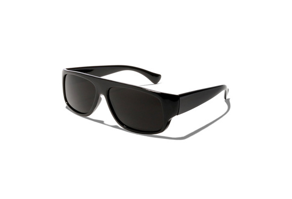 ShadyVEU - Super Black Dark Lens Rectangular Sunglasses UV Protection Old  School Eazy E Gangster Shades