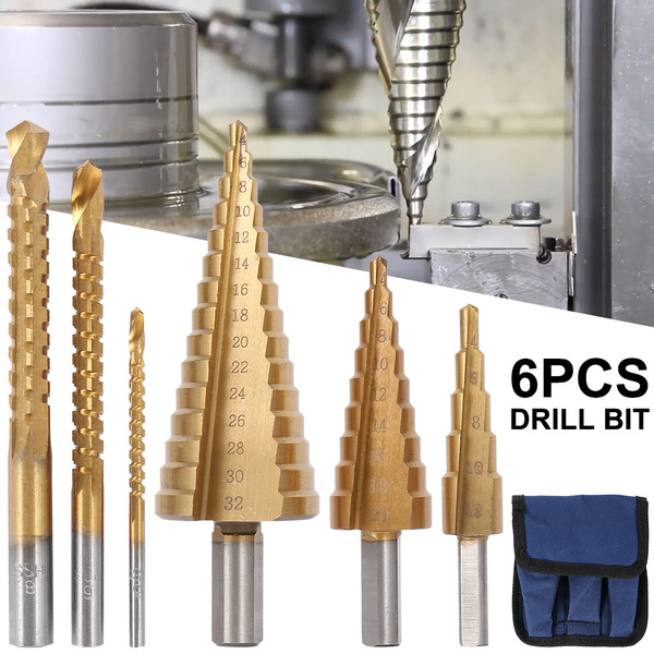 HSS Step Drill Bit Set Cone Hole Cutter 4-12/20/32mm Metal Hex Core Drill Bits 