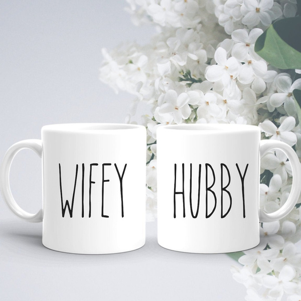 hubby and wifey mugs rae dunn