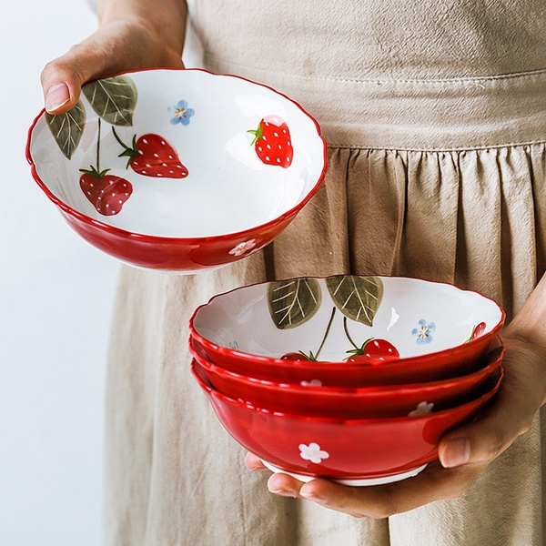 ceramic strawberry bowl