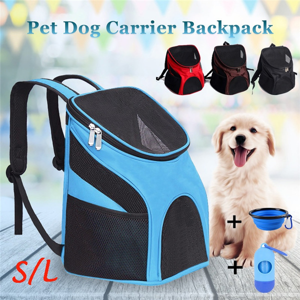 Foldable Mesh Cat Dog Backpack Bag Pet Carrier, Blue