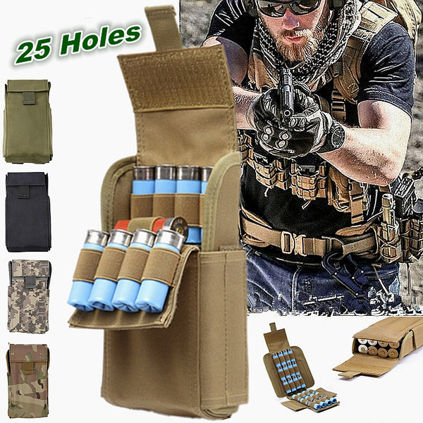 Tactical Magazine Pouch Reload 25 Round 12GA Shells Shotgun Cartridge Ammo Bag 