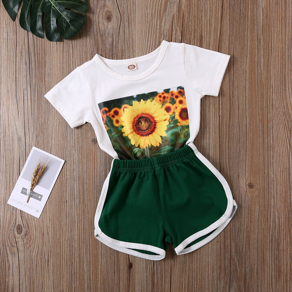 sunflower print baby clothes