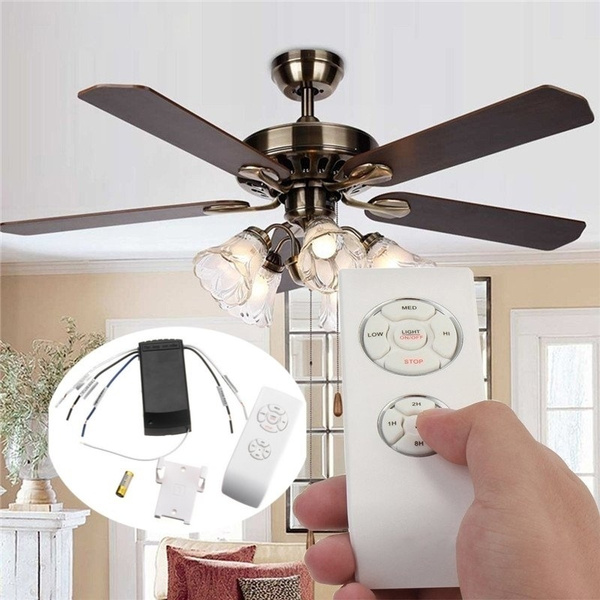30M Universal Ceiling Fan Light Lamp Remote Controller Kit & Timing  Wireless Light Remote Control Receiver For Ceiling Fan 110-240V