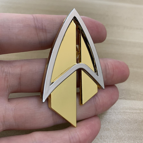 TNG The Next Generation Vice Admiral Pair of Metal Collar Pins Star Trek 