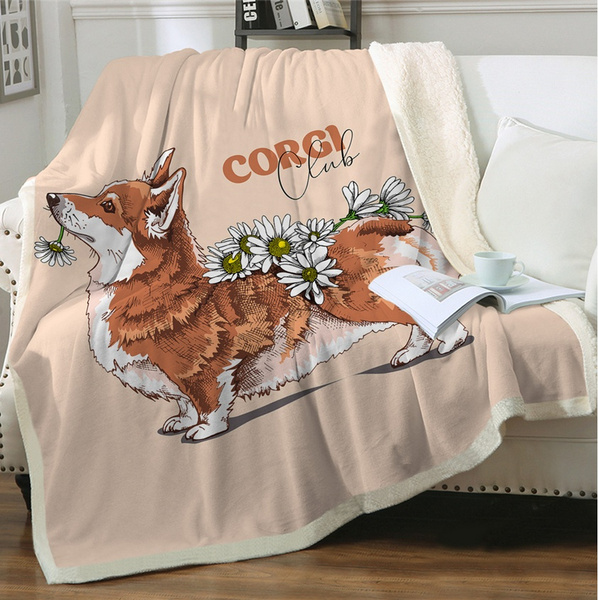 corgi print bed sheets