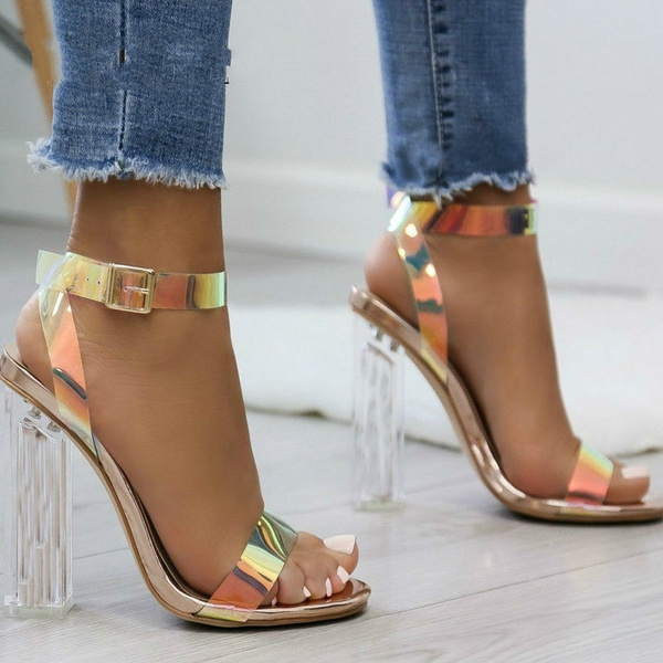 2020 Zomer PVC Helder Transparant Strappy Hoge Hakken Schoenen Vrouwen  Sandalen Peep Toe Sexy Party Vrouwelijke Dames Schoenen Vrouw Sandalias |  Wish
