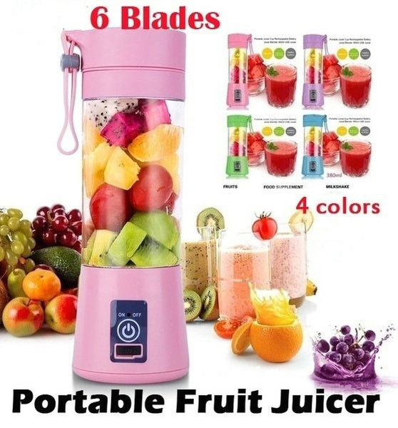 Portable Multifunctional (Manual /USB Charging) Juice Cup Fruit Electric Juice  Blender Cup Portable Juicer Juice Blender