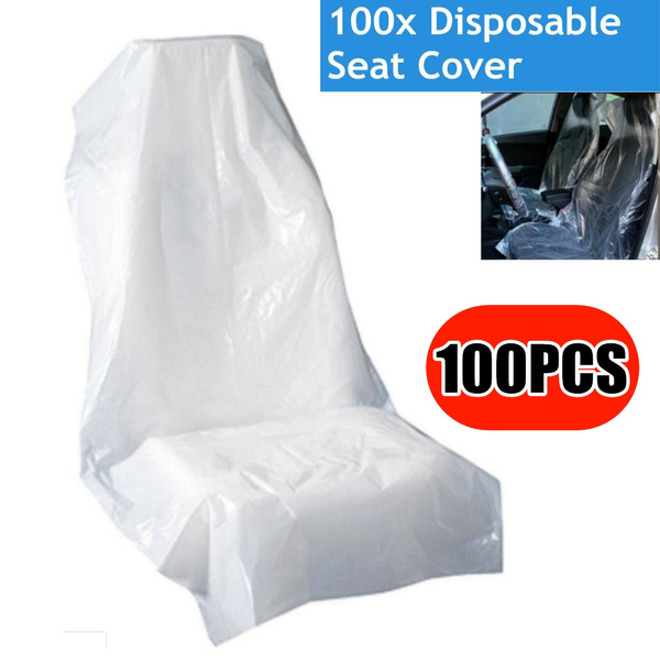 100pcs Set Car Disposable Clear Plastic Seat Protect Cover Protector Mechanic Valet Waterproof Anti Dust Wish - Clear Disposable Plastic Car Seat Covers
