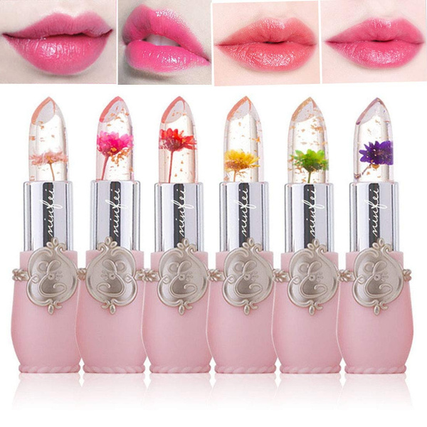 clear lipstick with flower