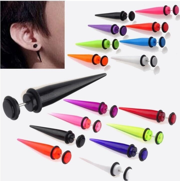 mens fake ear plugs