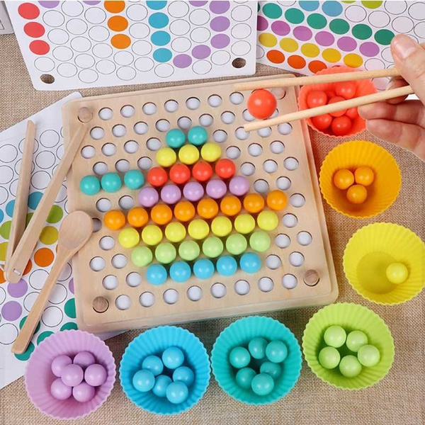 Juguetes de madera para niños Mano Cerebro Entrenamiento Clip Cuentas Juguetes de madera para niños Mano Cerebro Entrenamiento Clip Cuentas