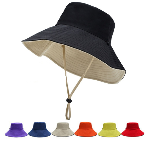 Ladies fisherman hat fashion wild female bucket hat double-sided