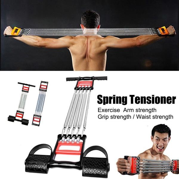 partyhead Chest Expander Traditional Hand Gripper 5 Springs Muscle Building Pull Exerciser Training Multi Function Exerciser Adjustable Pull Strength