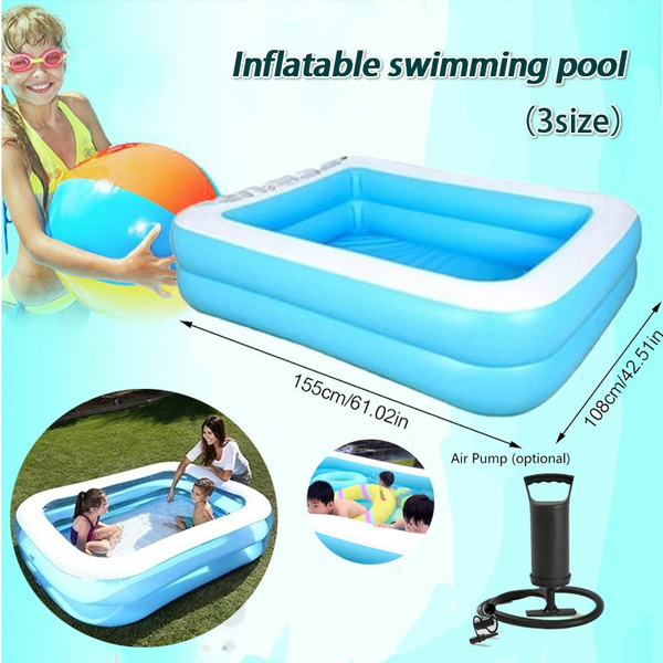 110/128/155cm Inflatable Hot Tub Inflatable Swimming Pool Square ...