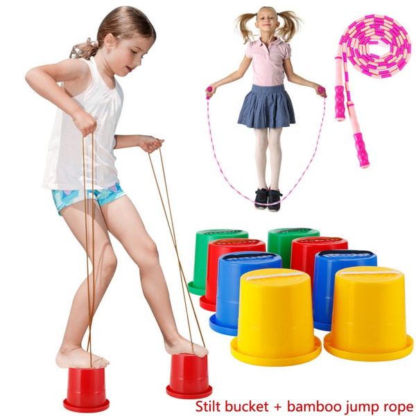 Hot Outdoor Sports Toy Kid Walk Stilts Balance Training Kindergarten Educational 