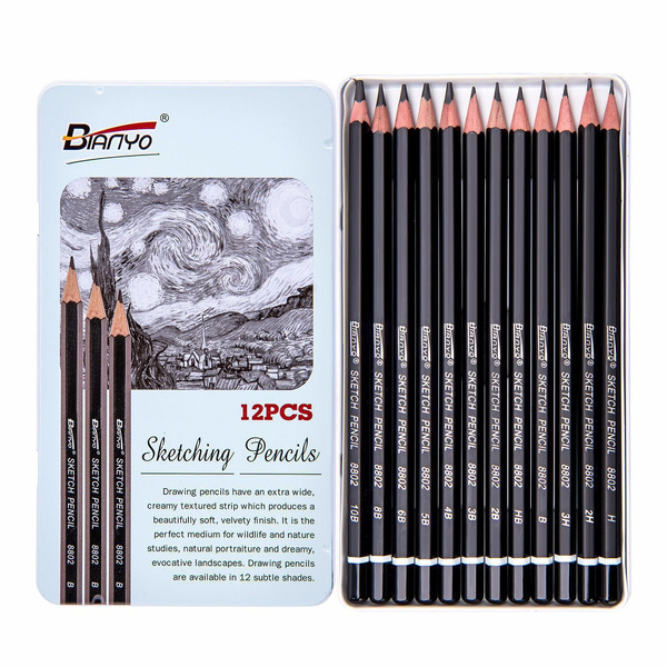 12 Piece Drawing Pencils, Quality Graphite Sketching Pencils in Bonus Tin  Case, Shading Graphite Pencils for Adults & Kid Artists