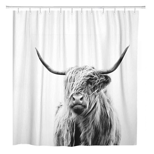 Highland Cow Shower Curtain Wish, Cow Shower Curtain