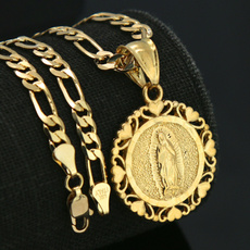 goldplated, christianmarynecklace, lovelyvirginmary, Chain