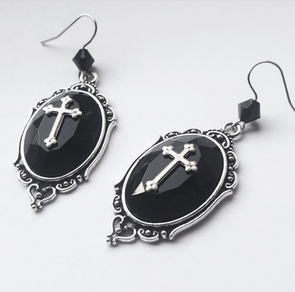 Sinner Gothic Black Jewel Earrings | Wish