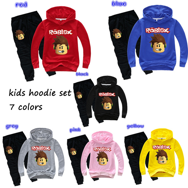 Fashion Roblox Hoodie Set Kids Boys Girls Casual Black Hoodie Sweatshirt Pullovers Hoodie Pants Wish - very colorful pants roblox