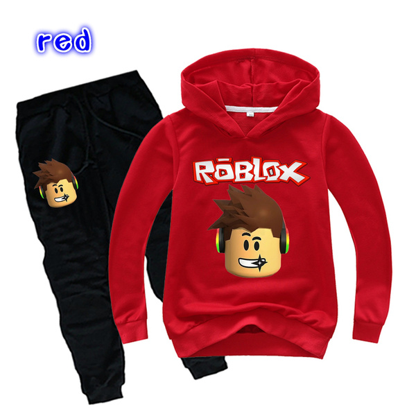 New Fashion Roblox Hoodie Set Kids Casual Black Hoodie Sweatshirt Boys Hoodie Pants Wish - roblox jacket pants