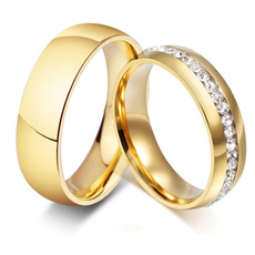 Couple Rings, ringsformen, crystal ring, Stainless Steel