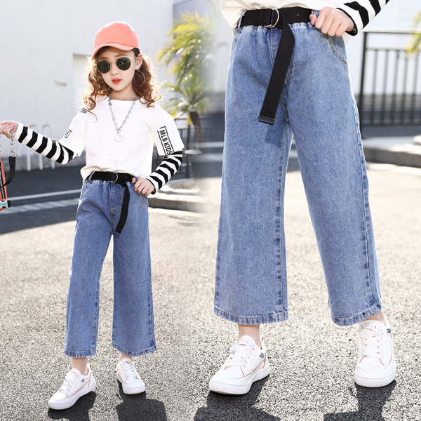 Kids Jeans Girl Wide leg pants Girls Denim Pants Elastic Waist Jeans For  Girls Spring Autumn Casual Clothes For Girls 3-12 Yrs | Wish