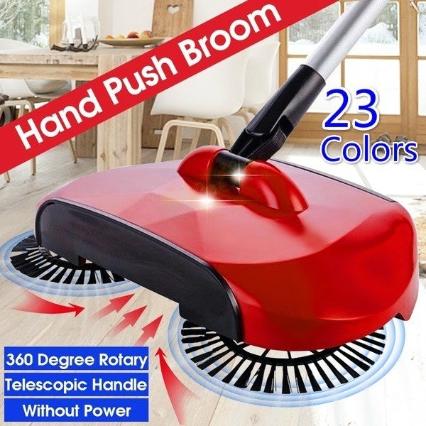 Spin Hand Push Sweeper Broom Household Floor Cleaning Mop without Electricity 