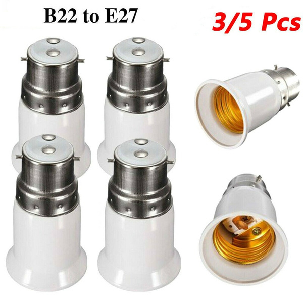 NEW B22 To E27 Bulb Adapter Light Lamp Base Screw Bayonet Converter ...