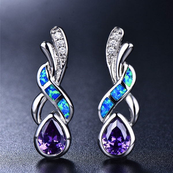 Amethyst and blue fire opal rings sales