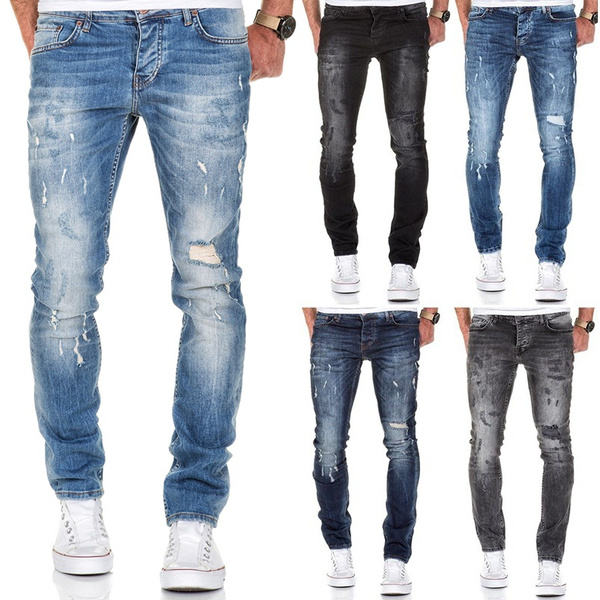 MEGASTYL Herren Männer Jeans Hose Destroyed Washed Regular Fit 