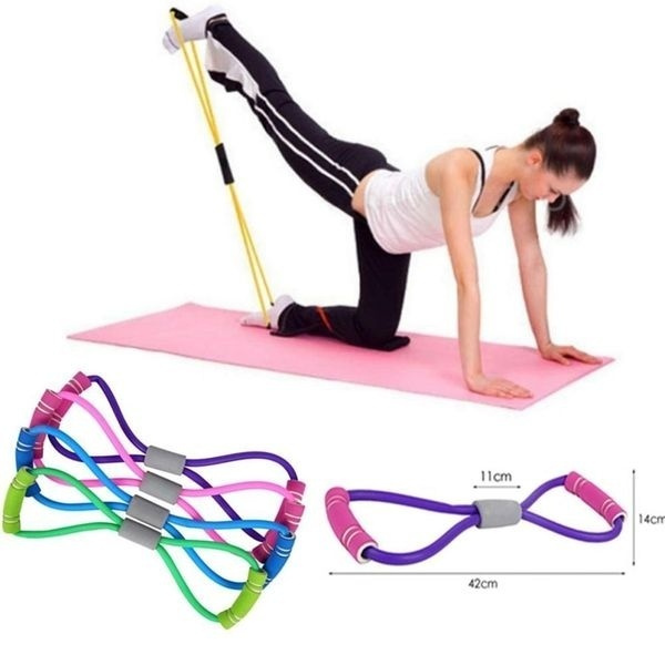 Stretch Band Rope Latex Rubber Arm Resistance Fitness Exercise Pilates Yoga Gym& 