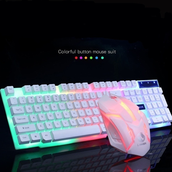 glowing up keyboard and mouse