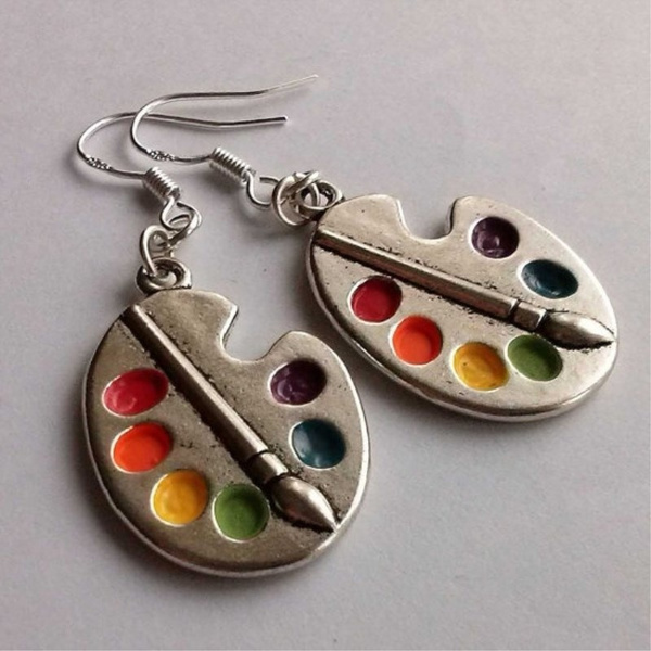 Artist Paint Palette and Paintbrush earrings by Sienna Sky for Left Hand  Studios – Jewelry by Glassando