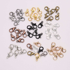 50pcs/lot 12*6mm Jewelry Findings Alloy Antique Bronze Gold Silver Lobster Clasp Hooks For DIY Necklace Bracelet Chain Accessory