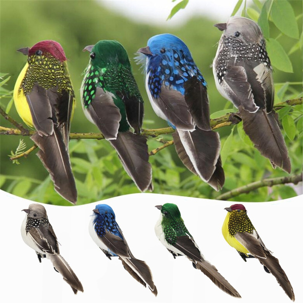 Wedding Artificial Birds Feather Foam Simulation Animal Model Lifelike Sparrow
