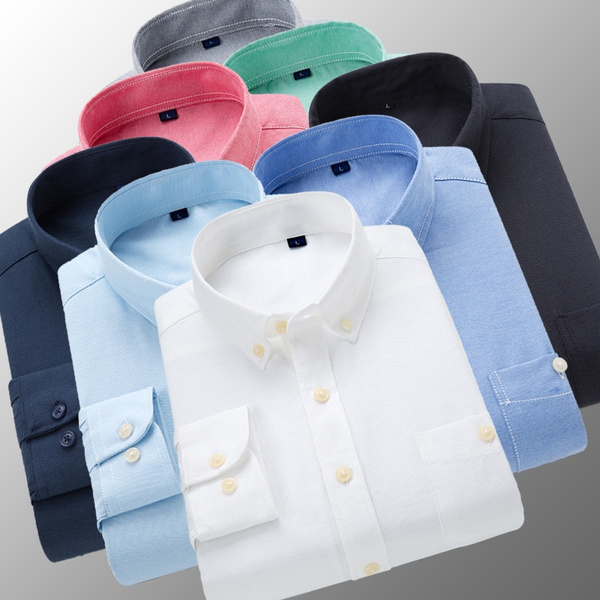 Formal Business Shirts for Men Long Sleeve Button Down Dress Shirt