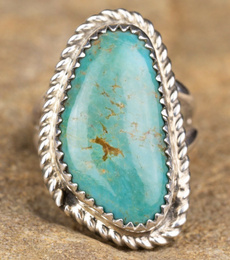 Antique, Sterling, Turquoise, 925 silver rings