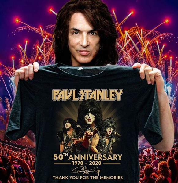 T-shirt KISS Paul Stanley Christmas Band - Noir Coton - Tailles S à 5XL - Neuf Avec étiquette