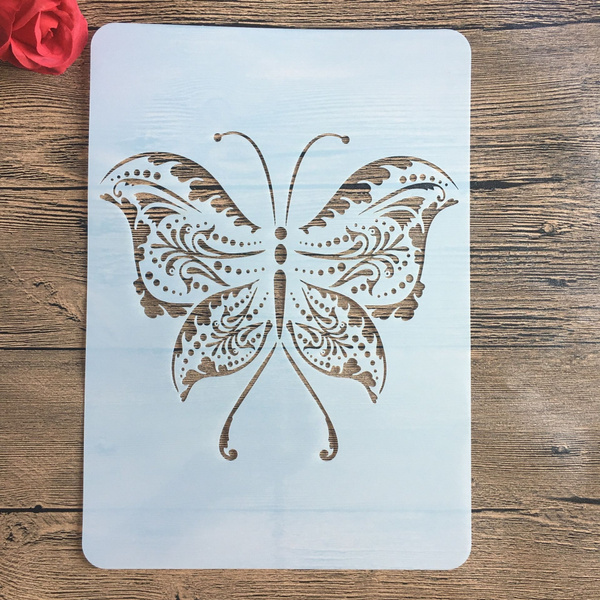 Download A4 Animal Butterfly Diy Craft Layered Stencil Wall Painting Scrapbook Stamp Stamp Stamp Album Decorative Embossed Paper Card Wish