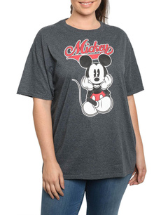 Mickey Mouse, Charcoal, Plus Size, Gray