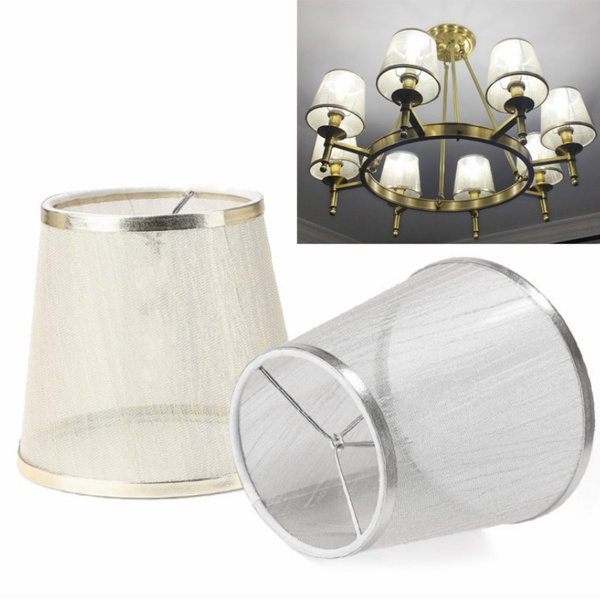 1pc Sheer Mesh Small Lampshade Textured Fabric Drum Shade Table Ceiling Light Cover Anti Fire Wish 1pc Sheer Mesh Small Lampshade Textured, Mesh Table Lamp Shade